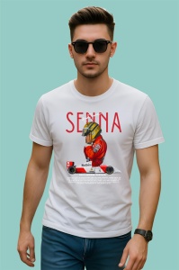Tricou Ayrton Senna Colaj Istoric Masina Rosie Formula 1 Retro, Copii | Dama | Barbat - Img 2
