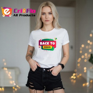 Tricou Back To School Design Colorat Scoala, din bumbac 100% , tricou alb pentru Copii | Dama | Barbat - Img 7