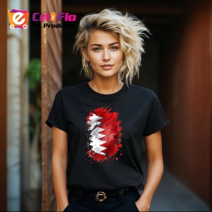 Tricou Bahrain Steag Splash Art, Copii | Dama | Barbat, culoare negru - Img 12