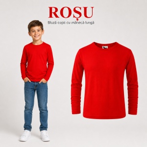 Tricou Băieți Mânecă Lungă din Bumbac 100% bluza simpla copii - Img 11
