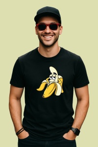 Tricou Banana Relax Funny, din bumbac 100%, tricou negru, Dama | Barbat - Img 2