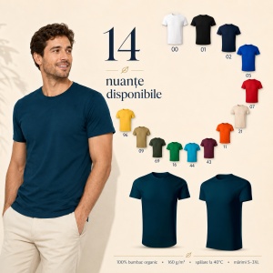 Tricou Bărbat 819 Epic, 100% Bumbac Organic, 160 g/m², Guler Rotund, 14 Culori, Mărimi S–3XL - Img 7