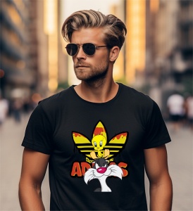Tricou barbat bumbac 100%, personalizat haios Tweety & Sylvester - Cadou