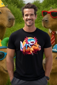 Tricou Barbat CapyBara - Axolotl pe capybara - Img 4