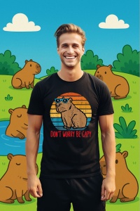 Tricou Barbat CapyBara - Don’t worry be capy 2 - Img 3