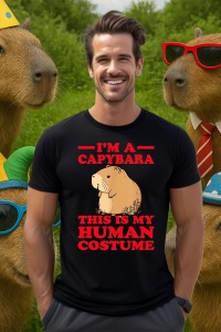 Tricou Barbat CapyBara - Sunt un capybara iar acesta este costumul meu de om - Img 4