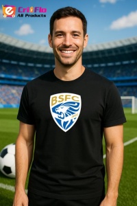 Tricou barbat cu logo stema Brescia calcio Italia , din bumbac 100% - Img 6