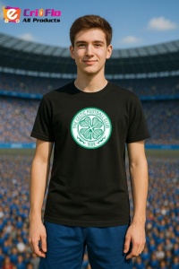 Tricou barbat cu logo stema Celtic FC Scotia , din bumbac 100% - Img 4