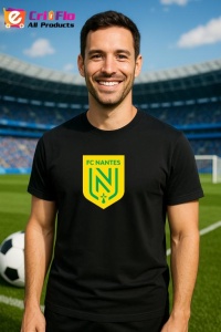 Tricou barbat cu logo stema FC Nantes Franta , din bumbac 100% - Img 5