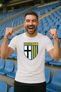 Tricou barbat cu logo stema FC Parma Italia , din bumbac 100% - Img 8