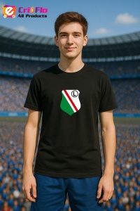 Tricou barbat cu logo stema Legia Warsaw Polonia , din bumbac 100% - Img 4
