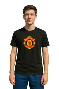 Tricou barbat cu logo stema Manchester United FC Anglia , din bumbac 100% - Img 2