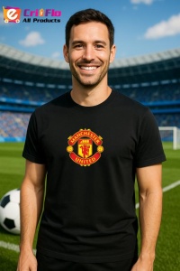 Tricou barbat cu logo stema Manchester United FC Anglia , din bumbac 100% - Img 6