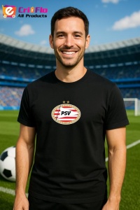 Tricou barbat cu logo stema PSV Eindhoven Olanda , din bumbac 100% - Img 5