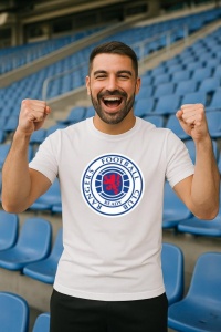 Tricou barbat cu logo stema Rangers FC Scotia , din bumbac 100% - Img 7