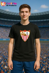 Tricou barbat cu logo stema Sevilla FC Spania , din bumbac 100% - Img 3