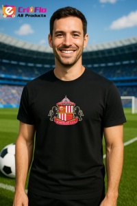 Tricou barbat cu logo stema Sunderland AFC Anglia , din bumbac 100%