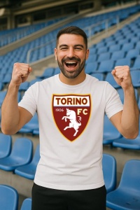 Tricou barbat cu logo stema Torino FC Italia , din bumbac 100% - Img 8