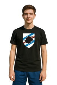 Tricou barbat cu logo stema UC Sampdoria Italia , din bumbac 100% - Img 2