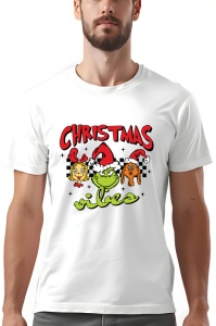 Tricou barbat - Grinch Christmas Vibes - Crăciun, Grinch, vibes, distracție, verde, umor, cadouri, film, clasic, spirit