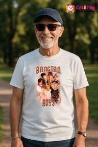Tricou barbat Kpop cu trupa BANCATAN BOYS music Coreean 145 - Img 4
