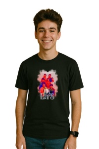 Tricou barbat Kpop cu trupa BTS 3 music Coreean 180 - Img 3