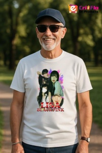 Tricou barbat Kpop cu trupa LISA 6 music Coreean 259 - Img 4