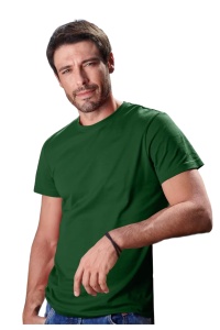 Tricou barbat Simplu basic verde sticla purtat de un bărbat frumos si tanar