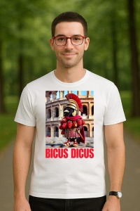 Tricou Barbat Tralalero Tralala cu personajul Bicus Dicus - Italian Brainrot Meme - Img 3