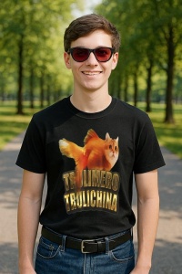 Tricou Barbat Tralalero Tralala cu personajul Boneca Ambalubu Funny Italian Brainrot Meme Humor Gen Z