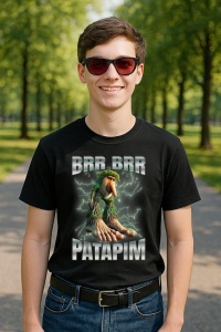 Tricou Barbat Tralalero Tralala cu personajul Brr Brr Patapim - Img 2