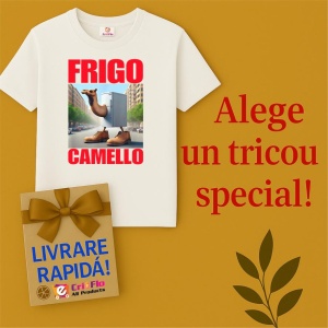 Tricou Barbat Tralalero Tralala cu personajul Frigo Camello - Italian Brainrot Meme - Img 7