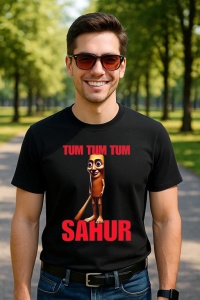 Tricou Barbat Tralalero Tralala cu personajul Funny tum tum tum sahur italian brainrot gen z - Img 4