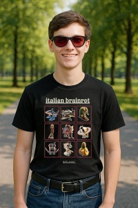 Tricou Barbat Tralalero Tralala cu personajul Italian Brainrot Characaters Meme Gen Z Funny Humor - Img 2