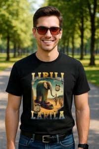 Tricou Barbat Tralalero Tralala cu personajul Lirili Larila Funny Italian Brainrot Meme - Img 4
