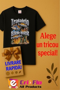 Tricou Barbat Tralalero Tralala cu personajul Tralalelo VS Brr Patapim Funny Italian Brainrot Meme Graphic - Img 6