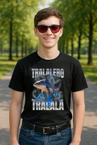 Tricou Barbat Tralalero Tralala cu personajul Tralalero Tralala