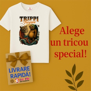 Tricou Barbat Tralalero Tralala cu personajul Trippi Troppi Italian Brainrot Meme cat fish or Bear fish - Img 6