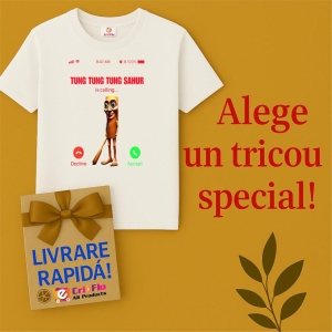 Tricou Barbat Tralalero Tralala cu personajul Tung Tung Tung Sahur - Italian Brainrot Meme - Img 6