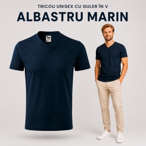 Tricou Bărbat Unisex Malfini 102 cu Guler în V, 100% Bumbac, 160 g/m², Mărimi XS–3XL - Img 11