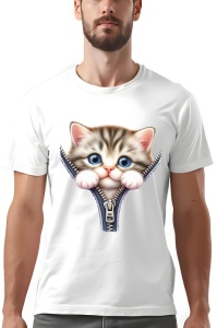 Tricou barbat - Zipping Cat v2