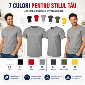 Tricou bărbătesc Malfini Edge 813, 190 g/m², guler rotund, S–6XL, 7 culori disponibile - Img 4