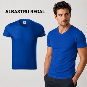 Tricou Bărbați cu Guler în V, 100% Bumbac, Slim Fit, 180 g/m², 14 Culori, Mărimi S–3XL - Img 22