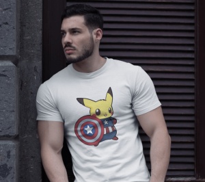 Tricou Barbati Haios Personalizat - Captain Pikachu - Cadou