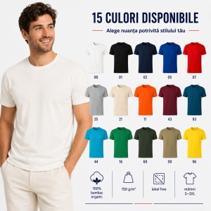 Tricou Bărbați Malfini Native GOTS 173, 100% Bumbac Organic, 150 g/m², Guler Rotund, Label Free, Mărimi S 3XL, 15 Culori - Img 5