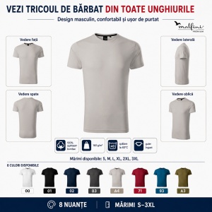 Tricou bărbați Malfini Premium Exclusive 153, 100% bumbac SUPIMA®, slim fit - Img 5
