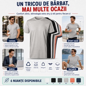 Tricou bărbați sport Malfini Chance GRS 810, micro poliester reciclat, Extra Dry, 6 nuanțe - Img 7