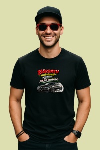 Tricou Barbatii Adevarati Conduc Alfa Romeo V1, din bumbac 100%, tricou negru Barbat - Img 2