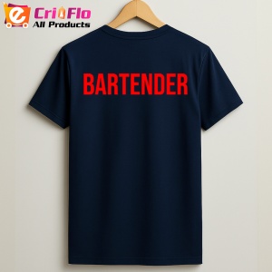 Tricou BARTENDER, Personalizat | Unisex Dama si Barbat, Albastru Inchis - Img 2