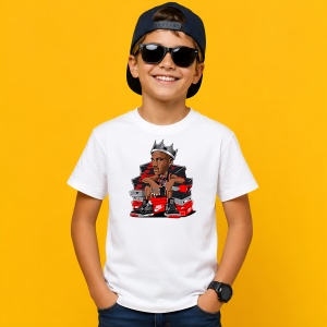 Tricou Baschetbalist Cu Coroana, din bumbac 100% Copii | Dama | Barbat - Img 2